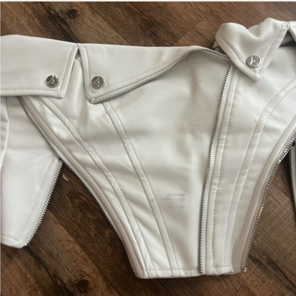 White Zippered Corset Top